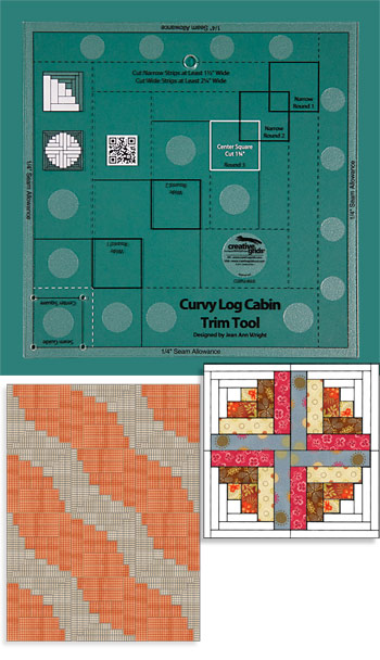 Curvy Log Cabin linjal 8"